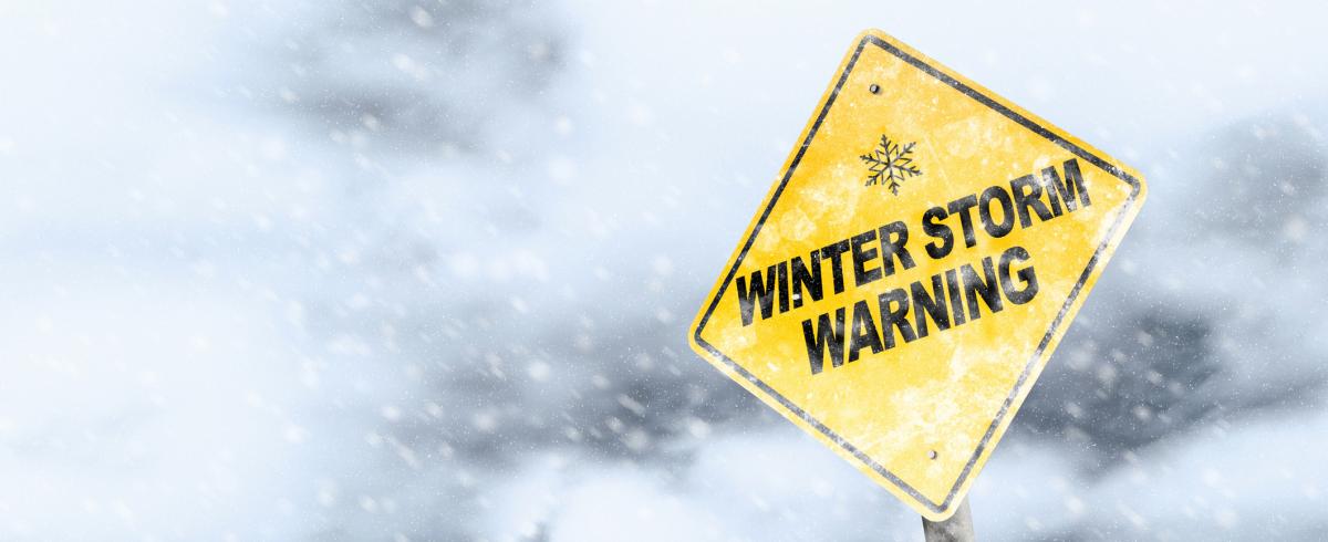 winter storm warning sign